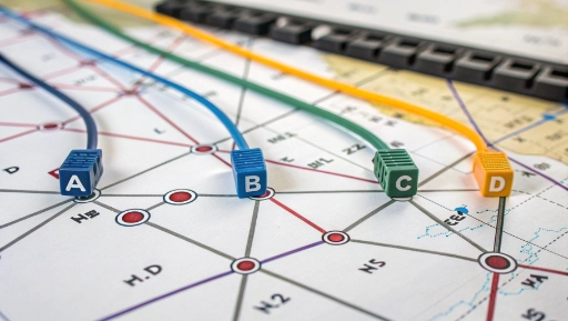 Carte du réseau montrant les quatre lignes structurantes A, B, C et D